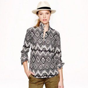 {J.Crew Factory} Linen Aztec Southwestern Boy Print Shirt